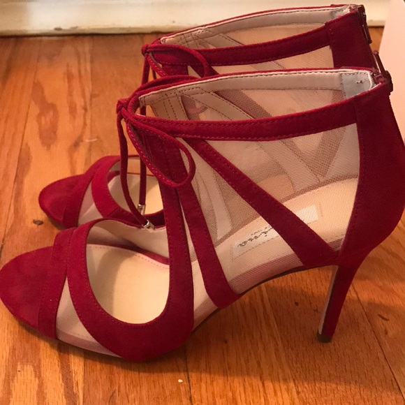 Nina Red Suede Heels - Picture 2 of 3